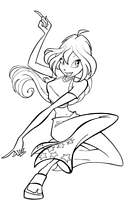 coloriage winx leve le doigt